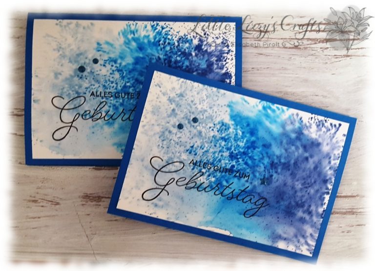 Geburtstagskarte mit Aquarell-Hintergrund Stampin' Up!