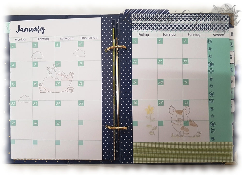 Plan with me Jänner 2018 2 Stampin' Up! Planner Monatsübersicht Jänner 2018