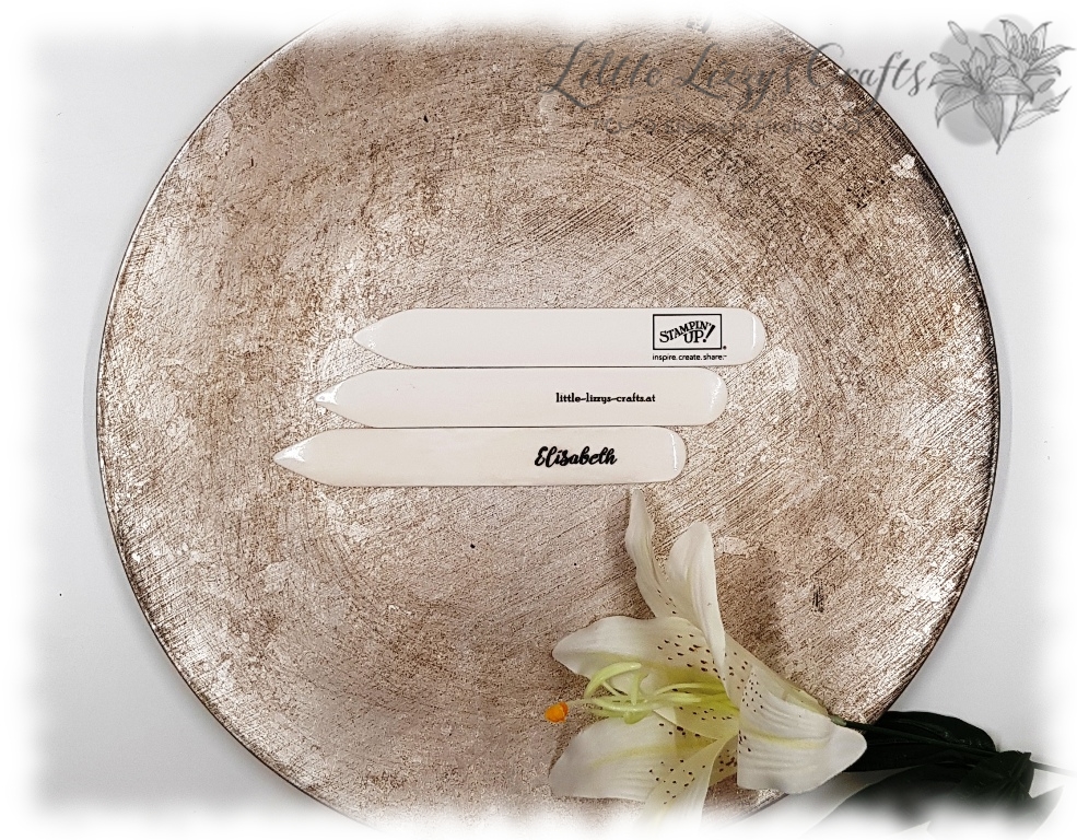 Gravierte Falzbeine 2 lasergravierte Bonefolder Stampin' Up!