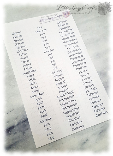 Stampin' Up! Kalender Sticker Monatsnamen klein