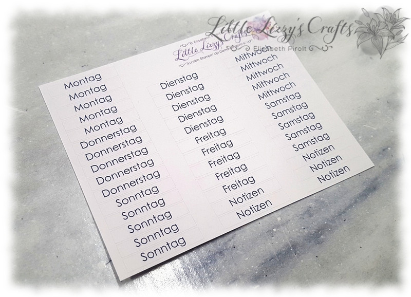 Stampin' Up! Kalender Sticker Wochentage