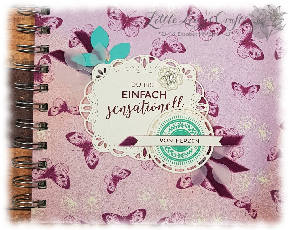 Erinnerungsalbum mit der Cinch 4 Bestickte Grüße Bestickte Etiketten Stampin' Up!
