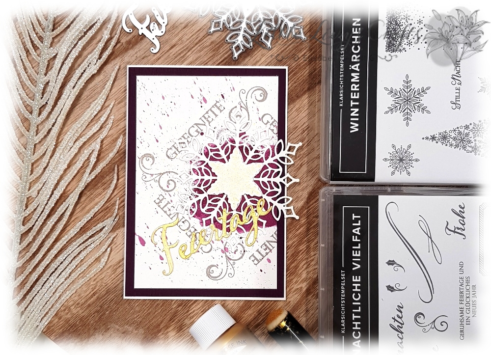 Stampartus Kranz Template Wintermärchen Schneegestöber Flockengestöber Glanzfarbe Stampin' Up!