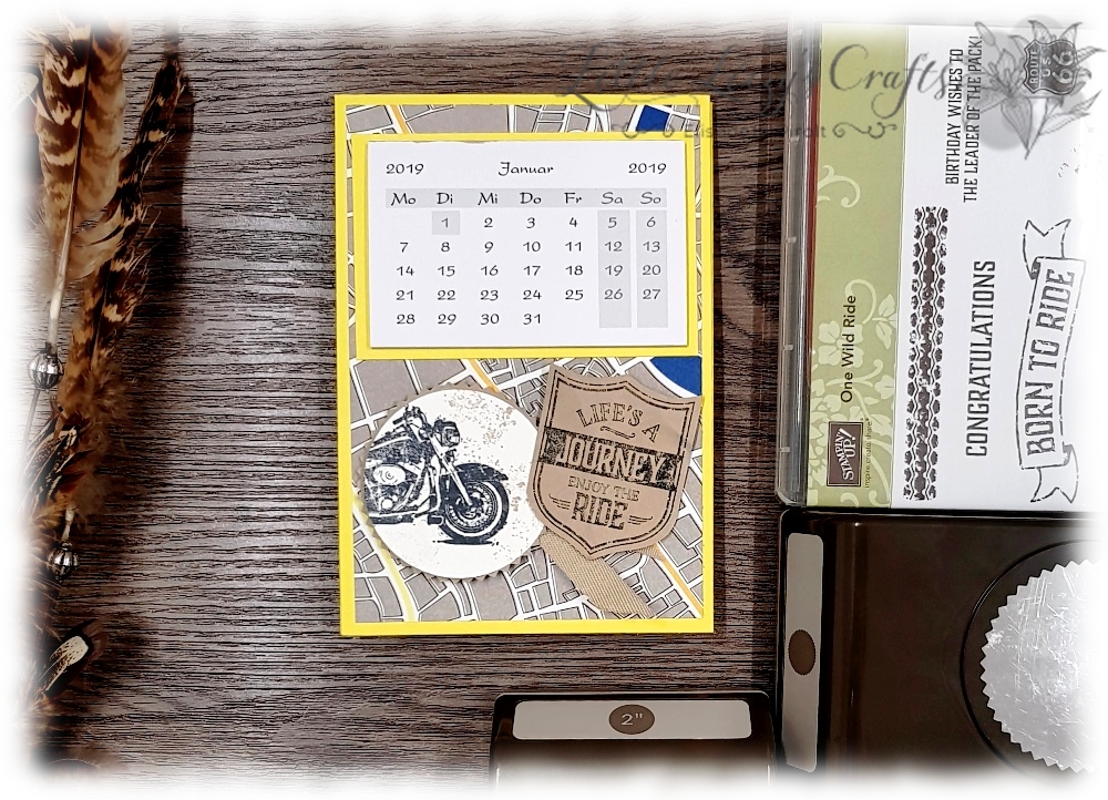 Tischkalender mit One Wild Ride und Tu Was Du Liebst 4 Tischkalender Aufstellkalender maskulin Stampin' Up!