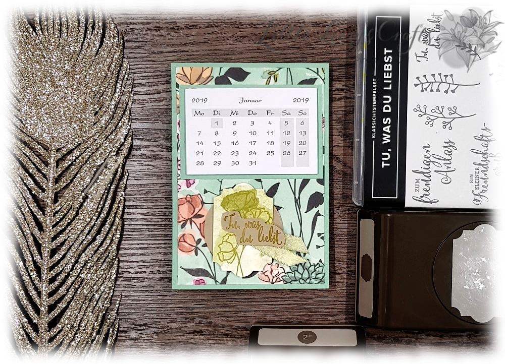 Tischkalender mit One Wild Ride und Tu Was Du Liebst 7 Tischkalender Aufsteller feminin Stampin' Up!