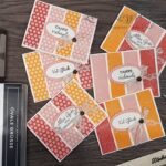 einfache Karten mit Designerpapier und Ovale Grüße