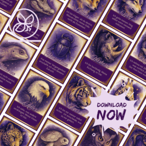 Affirmationskarten 54 Krafttiere Violett - Digitaler Download