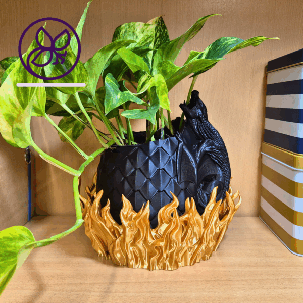 Burn – 3D-Blumentopf Drache | 25 cm | Für 10 cm Pflanzen