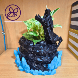 Freeze – Drachen-Blumentopf 3D-Druck | Pflanzgefäß mit Einkristallunterteller & Gießhilfe | Deko für Fantasy-Fans