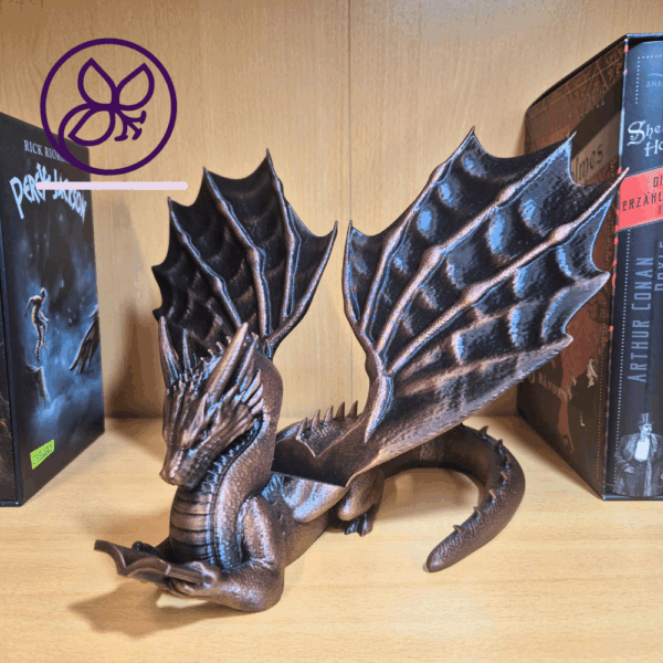 Aegaron - personalisierbares Drachen-Bookdisplay aus PLA