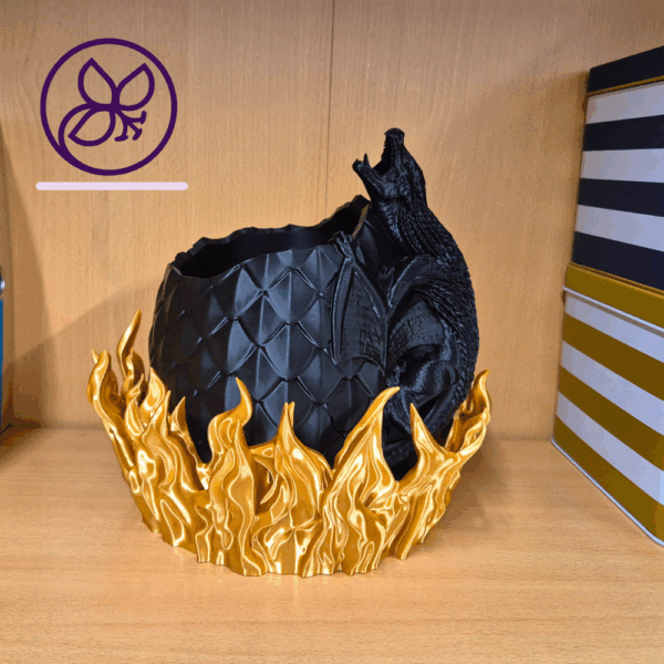Burn – 3D-Blumentopf Drache | 25 cm | Für 10 cm Pflanzen