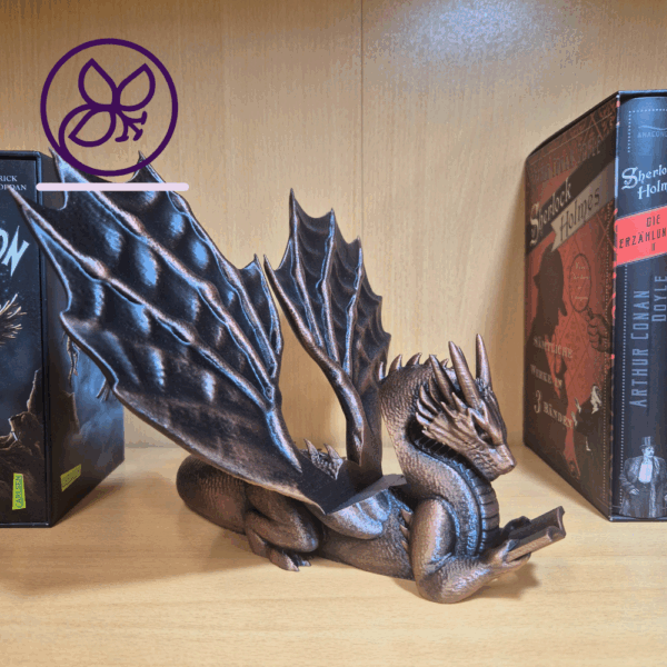 Aegaron - personalisierbares Drachen-Bookdisplay aus PLA