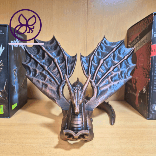 Aegaron - personalisierbares Drachen-Bookdisplay aus PLA