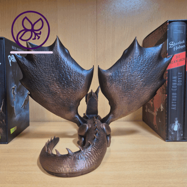 Aegaron - personalisierbares Drachen-Bookdisplay aus PLA