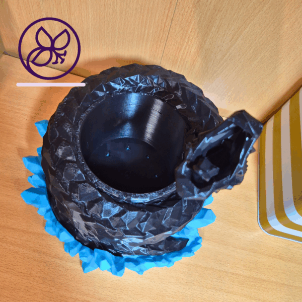 Freeze – Drachen-Blumentopf 3D-Druck | Pflanzgefäß mit Einkristallunterteller & Gießhilfe | Deko für Fantasy-Fans