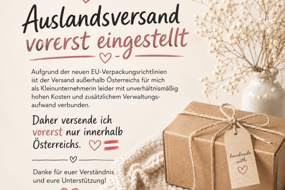 Wenn ein paar Kartons zum Bürokratieproblem werden – warum ich meinen Auslandsversand vorerst einstelle 1 Auslandsversand vorerst eingestellt