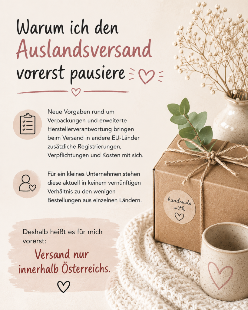 Wenn ein paar Kartons zum Bürokratieproblem werden – warum ich meinen Auslandsversand vorerst einstelle 2 Warum ich den Auslandsversand pausiere
